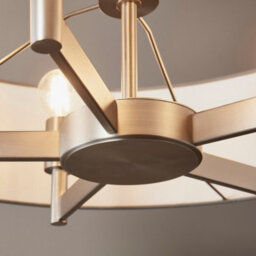 Luminosa Lighting Luminosa Grande Cylindrical Pendant Ceiling Light Matt Nickel Plate, Grey Fabric, 5X E27 - thumbnail 5