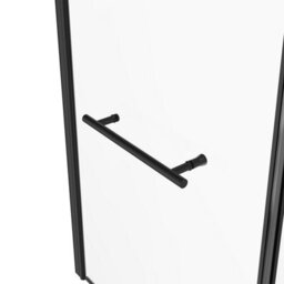 Sundaze 6mm Toughened Safety Glass L Shaped Shower Bath Screen Hinged Return And Towel Rail Black - thumbnail 3