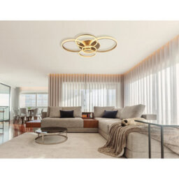 Luminosa Lighting Luminosa Lorelei Semi Flush Ceiling Light Matt Champagne Led 3000K - thumbnail 2