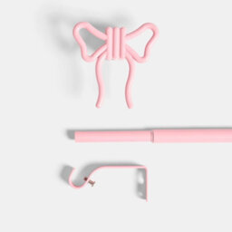 Ohs Bow Finial Curtain Pole Extendable 16mm Metal End Rod 70-120Cm - Pink - thumbnail 4