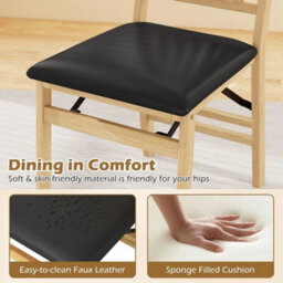 Dining Chair Set Of 2 Folding Chairs With Padded Seat - thumbnail 3