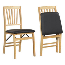 Dining Chair Set Of 2 Folding Chairs With Padded Seat - thumbnail 1