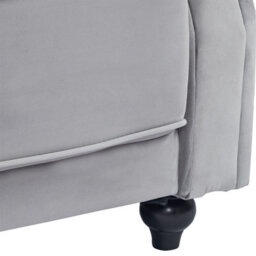 3 Seater Sofa Bed,  225Cm Velvet Click Clack Sofa Bed With Solid Wood Legs - Grey - thumbnail 5