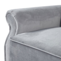 3 Seater Sofa Bed,  225Cm Velvet Click Clack Sofa Bed With Solid Wood Legs - Grey - thumbnail 4