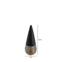 Vanity Living Set Of 4 20Cm Black And Textured Bronze Cone Decoration Modern Ceramic Ornament For Shelf, Contemporary Home Decor Accent - thumbnail 2