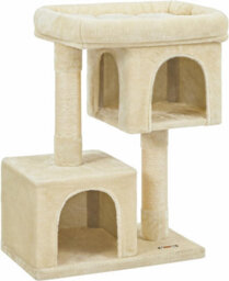 Songmics Cat Tower, Cat Tree, L, Deluxe Cat Condo, Spacious Cat Perch, Dual Cat Hideaways, Scratching Post, Beige - thumbnail 9