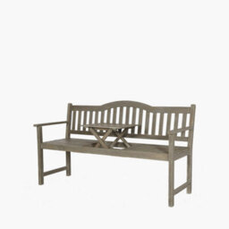 Pacific Lifestyle Grey Wood Garden Bench Outdoor Acacia Wooden Bench With Pop Up Table - thumbnail 3