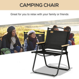 Outsunny Lightweight Portable Folding Chair For Camping, Fishing, Black - thumbnail 4