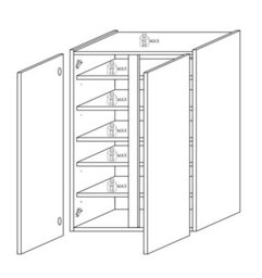 FurniComp LTD Furnicomp Chelsea 2 Door Bronze And Mercure Oak Large 25 Pair Shoe Storage Cupboard - thumbnail 5