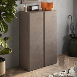 FurniComp LTD Furnicomp Chelsea 2 Door Bronze And Mercure Oak Large 25 Pair Shoe Storage Cupboard