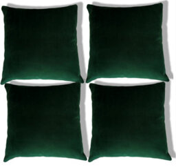 Beautiful Beanbags Set Of 4 Plush Velvet Scatter Cushions Complete With Cushion Pads Furniture Cushions With Inserts 4 Plush Velvet Cushions -Emerald - thumbnail 2