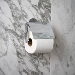 Smedbo Toilet Roll Holder With Lid Cover - Self Adhesive Wall Mount - thumbnail 2