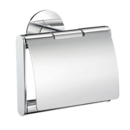 Smedbo Toilet Roll Holder With Lid Cover - Self Adhesive Wall Mount - thumbnail 1