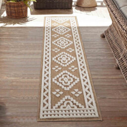 Harper Diamond Pattern Water Resistant Indoor Area Rugs Cream 160X230 Cm - thumbnail 5