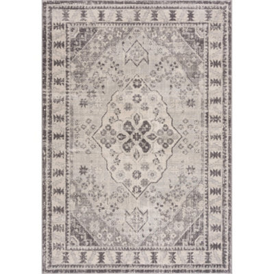 The Rugs Montana Grey Oriental Area Rug And Runner Soft Durable Pet Friendly Easy To Clean Living Room Bedroom 3920G - image 1