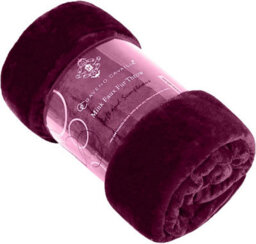Gc Gaveno Cavailia Luxury Faux Fur Throw 150X200 Cm Burgundy Fleece Blanket For Double Bed & Sofa Bed