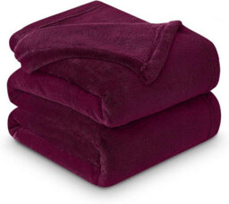 Gc Gaveno Cavailia Luxury Faux Fur Throw 150X200 Cm Burgundy Fleece Blanket For Double Bed & Sofa Bed - thumbnail 2