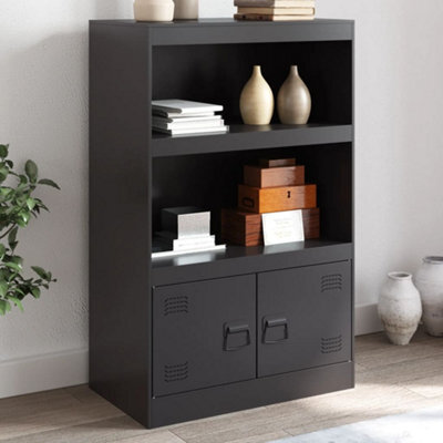 Berkfield Sideboard Black 67X39X107 Cm Steel - image 1