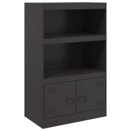 Berkfield Sideboard Black 67X39X107 Cm Steel - thumbnail 2