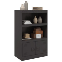 Berkfield Sideboard Black 67X39X107 Cm Steel - thumbnail 5