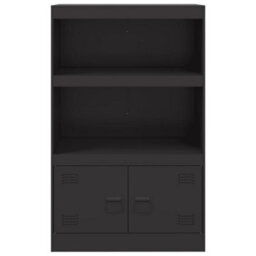 Berkfield Sideboard Black 67X39X107 Cm Steel - thumbnail 6
