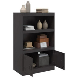 Berkfield Sideboard Black 67X39X107 Cm Steel - thumbnail 4