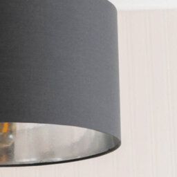 Valuelights Reni Charcoal & Silver Inner Drum Ceiling Lamp Shade And Bulb (D)35Cm - thumbnail 4
