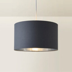 Valuelights Reni Charcoal & Silver Inner Drum Ceiling Lamp Shade And Bulb (D)35Cm - thumbnail 6