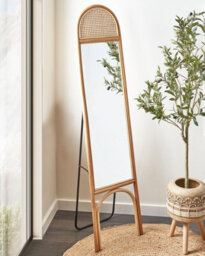 Beliani Standing Mirror Brussey 170 Cm Rattan Natural - thumbnail 2