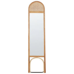 Beliani Standing Mirror Brussey 170 Cm Rattan Natural - thumbnail 4