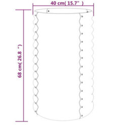 Vidaxl Garden Planter Galvanised Steel 40X40X68 Cm Silver - thumbnail 3