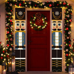 GloBrite Nutcracker Christmas Decorations - 1 Pair  Soldier Banner Model Hanging Porch Display For Indoor Outdoor Garden & Holiday Décor - thumbnail 4