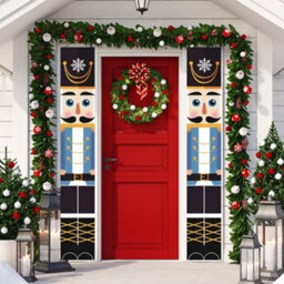 GloBrite Nutcracker Christmas Decorations - 1 Pair  Soldier Banner Model Hanging Porch Display For Indoor Outdoor Garden & Holiday Décor - thumbnail 3