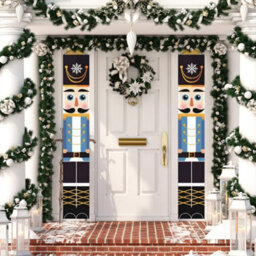 GloBrite Nutcracker Christmas Decorations - 1 Pair  Soldier Banner Model Hanging Porch Display For Indoor Outdoor Garden & Holiday Décor - thumbnail 2