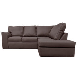 Furnishings For Less UK Danbury Leather 3 To 4 Seater L Shaped Corner Sofa Brown Right Hand Facing