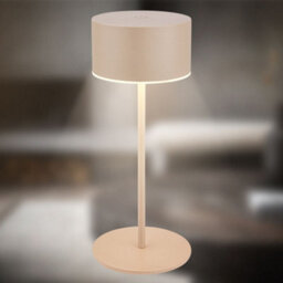 Briloner Led Table Lamp Rechargeable Light Cordless Dimmable Touch Ip44 Warm White Beige - thumbnail 2