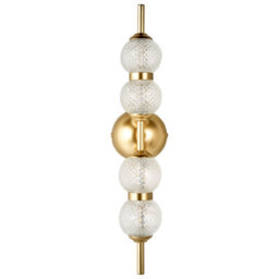 Beliani Led Wall Lamp Gold Glass Shade With Metal Base, Warm White Ambient Lighting, 10 X 10 X 60 Cm - thumbnail 2