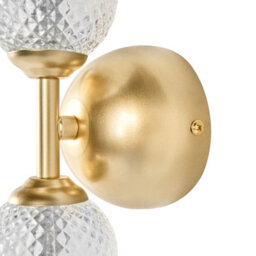 Beliani Led Wall Lamp Gold Glass Shade With Metal Base, Warm White Ambient Lighting, 10 X 10 X 60 Cm - thumbnail 6