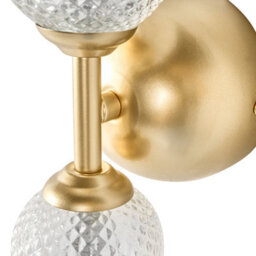 Beliani Led Wall Lamp Gold Glass Shade With Metal Base, Warm White Ambient Lighting, 10 X 10 X 60 Cm - thumbnail 4
