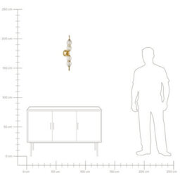 Beliani Led Wall Lamp Gold Glass Shade With Metal Base, Warm White Ambient Lighting, 10 X 10 X 60 Cm - thumbnail 7