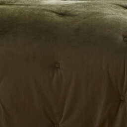 Appletree Austell Olive Green Super Soft Velvet Bedspread - thumbnail 3