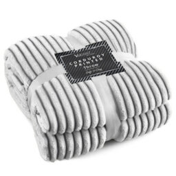 Velosso Supersnug Cloud Soft Throw Blanket - Thermal Soft, Ribbed Design For Sofa, Bed, Lounge - Size 127Cm X 152Cm - Charcoal - thumbnail 1
