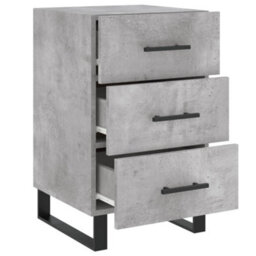 Berkfield Bedside Cabinet Concrete Grey 40X40X66 Cm Engineered Wood - thumbnail 7