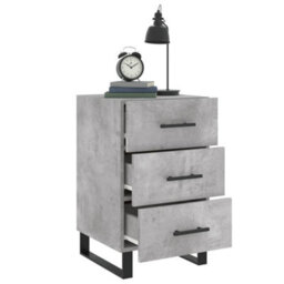 Berkfield Bedside Cabinet Concrete Grey 40X40X66 Cm Engineered Wood - thumbnail 4