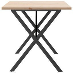 Berkfield Dining Table X-Frame 160X80X75.5 Cm Solid Wood Pine And Steel - thumbnail 5