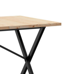 Berkfield Dining Table X-Frame 160X80X75.5 Cm Solid Wood Pine And Steel - thumbnail 7
