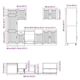 Berkfield 7 Piece Kitchen Cabinet Set Lucca Sonoma Oak Engineered Wood - thumbnail 8