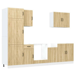 Berkfield 7 Piece Kitchen Cabinet Set Lucca Sonoma Oak Engineered Wood - thumbnail 2