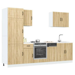 Berkfield 7 Piece Kitchen Cabinet Set Lucca Sonoma Oak Engineered Wood - thumbnail 1