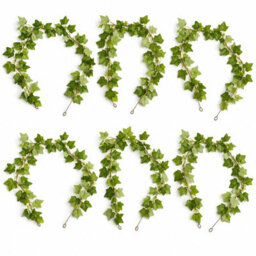Leaf Pack Of 6 X 160Cm Artificial Ivy Garland Trailing Hanging Plant Faux Foliage - Green - thumbnail 1